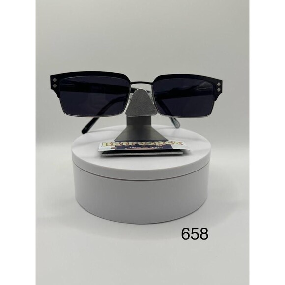 Vintage Y2K Eyeglasses | NOS | Grey Sun Lens | Chunky Metal Frame Retro Glasses - Picture 3 of 10